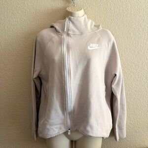 Nike Women’s Light Gray Zip-Up Hoodie - LARGE
